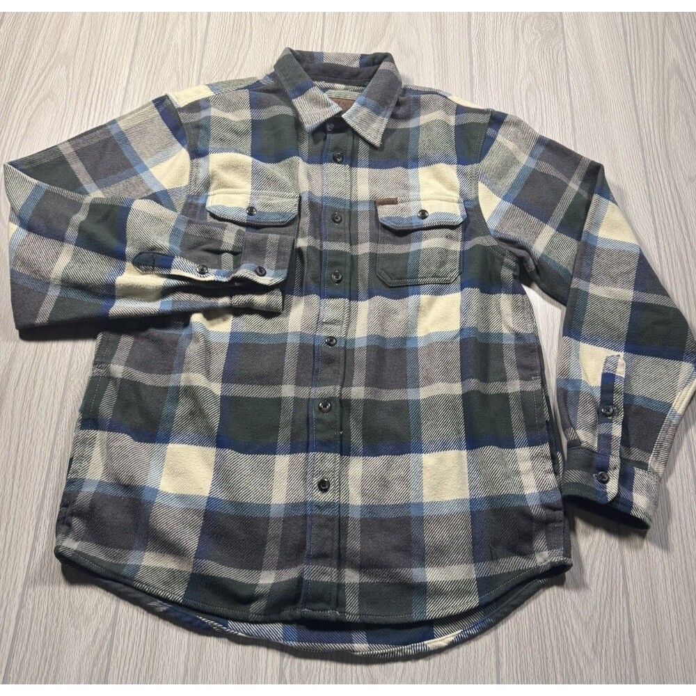 Orvis Flannel Shirt Jacket  Men’s L Plaid Heavyweight Button Up Shacket VGC